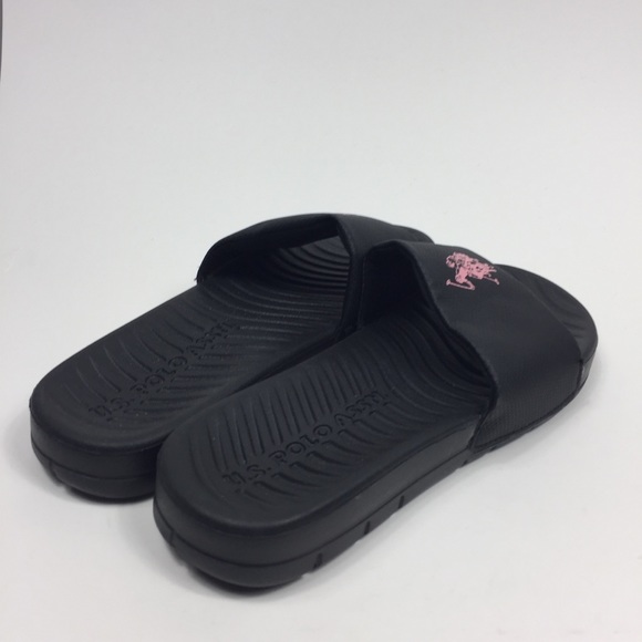 US Polo Association black & pink slides. Size 7 - Picture 6 of 8